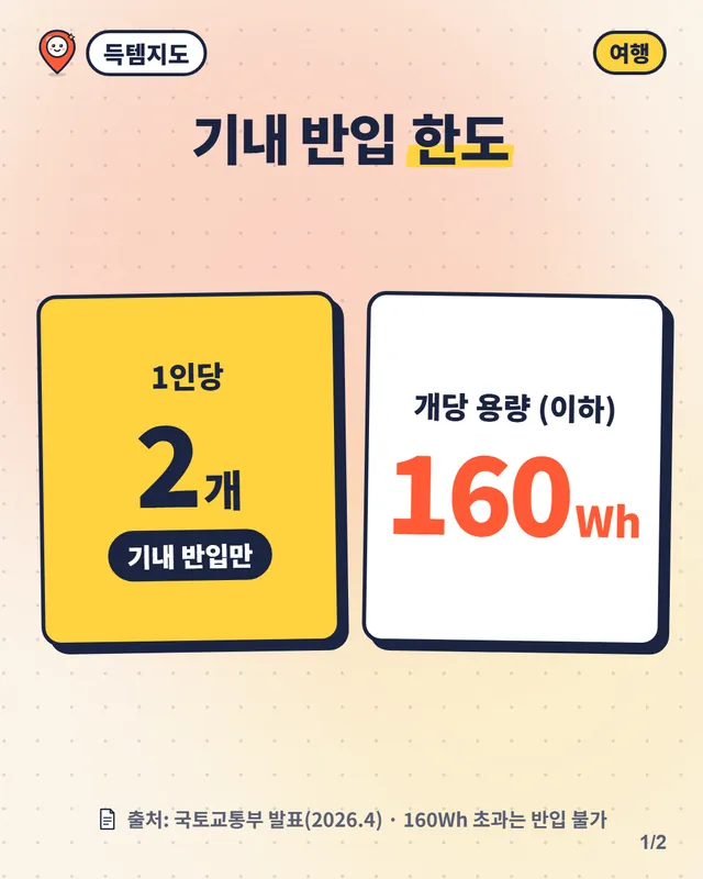 비행기 보조배터리 새 기준: 1인당 2개·기내 충전 금지(2026.4.20 시행) 영상 장면